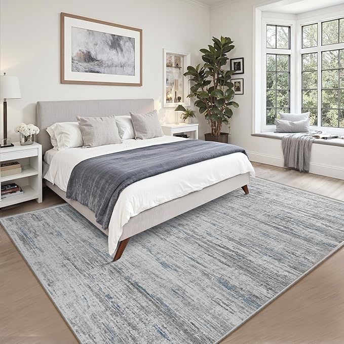 8x10 Area Rugs for Living Room,Modern Abstract Non-Slip Backing Washable Rugs,Soft Thin Large Area Rug，Stain Resistant Carpets for Bedroom Dining Room Home Decor
