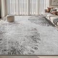 6x9 Area Rugs for Living Room-Machine Washable Rug Ultra Soft Non Slip Area Rug Modern Abstract Dahlia Indoor Carpet Rugs for Bedroom Dining Room Playroom Nursery Bedside Office, Grey