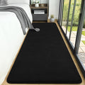 AROGAN 2x8 Feet Shag Runner Rug for Hallways, Washable Rugs with Memory Foam for Bedroom, Entryway Indoor Fluffy Throw Rug for Bedside Living Room Kids Girls Nursery Dorm Room Decor, Black