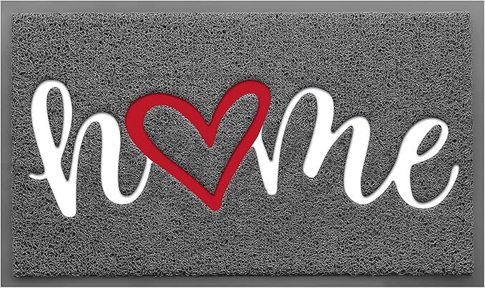 CozyBounty Black Door Mat Welcome Mats Home Non-Slip Doormat for Entryway Low-Profile Floor Mat for Yard, Garage, High Traffic Areas (30"x17.5", Grey)