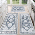 HEBE Boho Kitchen Rug Sets 3 Piece with Runner Non Slip Kitchen Rugs and Mats Washable Kitchen Mats for Floor Thick Kitchen Floor Mat Carpet Runner Rugs for Hallway Laundry Holiday Decor