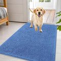 OLANLY Dog Door Mat for Muddy Paws 44x32, Absorbs Moisture and Dirt, Absorbent Non-Slip Washable Doormat, Quick Dry Chenille Mud Mat, Entry Indoor Entryway Carpet for Inside Floor, Cornflower Blue