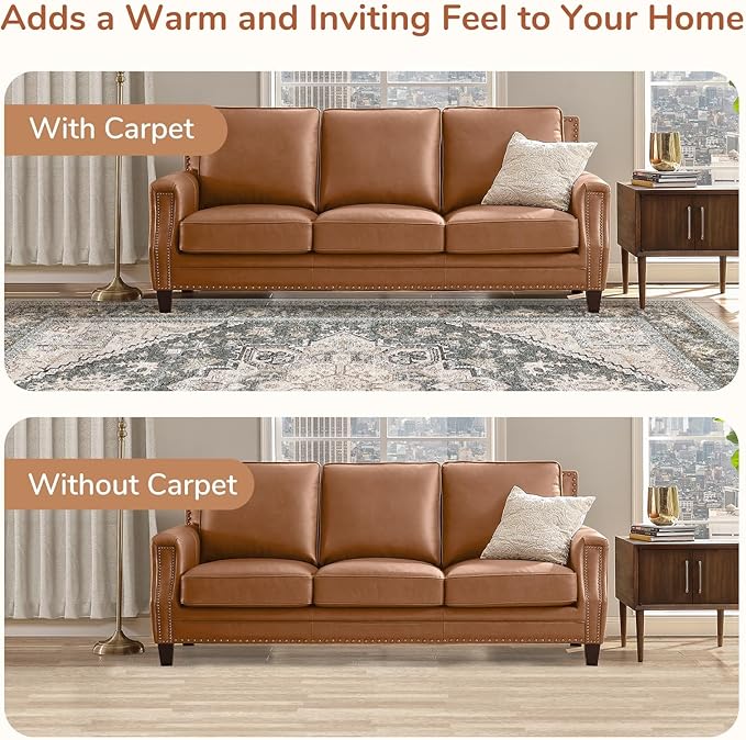 OPPODREAM Soft Entryway Rug 2x12, 2x12 Rug Runner, Washable Hallways Carpet 2 x 12 with Non Slip Backing, Low-Pile Bedside Carpet 2 x 12, Long, Faux Cashmere, Greenish Grey