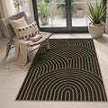 Lahome Enfys Modern Rainbow Easy Jute Patio Rug, 3x5 Washable Rugs for Entryway Farmhouse Carpet, Non Slip Indoor Door Mat Contemporary Throw Carpet for Laundry Guestroom Room Porch Decor