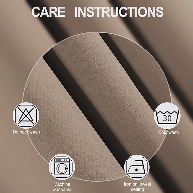 LEMOMO Cappuccino Blackout Curtains 42 x 54 Inch Length Set of 2 Panels Grommet Bedroom Curtains for Living Room