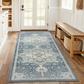 AMADA HOMEFURNISHING 2x5 Washable Runner Rug, Low-Profile Kitchen Rugs with Non-Slip Backing & Durable Edge Binding, Vintage Entryway Runner Rug for Bedroom & Hallway