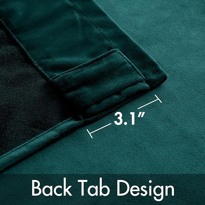 MIULEE Velvet Curtains 84 inches 2 Panels - Luxury Blackout Curtains for Bedroom Living Room Thermal Insulated Home Christmas Decor Super Soft Window Drapes Rod Pocket & Back Tab, Emerald Green