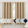 NICETOWN 100% Absolutely Blackout Linen Curtains with Thermal Insulated White Liner, Camel, 52" Wide by 63" Long, 2 Pieces, Linen Blend Window Drapes Privacy Window Treatments for Bedroom/Kids Room