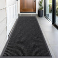 OLANLY Front Door Mat Indoor Outdoor Entrance, Waterproof Heavy Duty Doormat, Fade Resistant, Low Profile, Easy Clean Patio Porch Welcome Floor Mats for Entry, 59x23, Off-Black