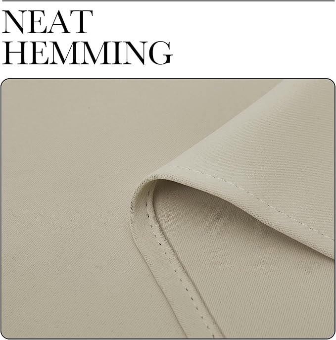 NICETOWN Thermal Insulated Grommet Room Darkening Curtains/Draperies/Panels for Bedroom (Cream, 2 Panels, W42 x L63 inches)