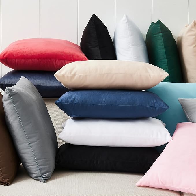 LANE LINEN Polyester Fiber Filled Decorative Cum Throw Pillow Inserts Pack of 2-18 x 18 Inches, Soft & Comfortable Fulffy Filling, Holds Shape Well Over time and use - Dark Grey Cushion Inserts