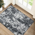Washable Area Rugs 2'x3' Non-Slip Modern Abstract Soft for Living Room Entryway Bedroom Nursery, Print Pattern, Black Navy Blue Gray
