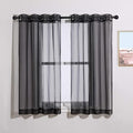 NICETOWN Sheer Curtains for Windows 54 inch Long, Ring Top Soft Voile Sheer Texture Classic Window Treatment with Light Through for Bedroom/Living Room, Black, 54 inch Wide, 2-Pack