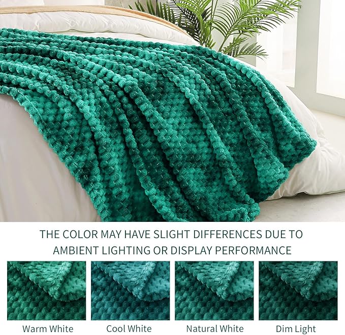 Exclusivo Mezcla Fleece Twin Blanket for Bed, Extra Large Fuzzy Tie-dye Teal Bed Blankets, Soft Cozy Plush Sofa Throws for All Seasons, 90x66 Inches