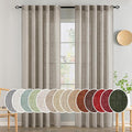 MIULEE Burlywood Birch Linen Curtains 84 Inch Length 2 Panels for Bedroom Living Room, Soft Linen Textured Window Drapes Semi Sheer Light Filtering Back Tab Rod Pocket Farmhouse Burlap Look Decor