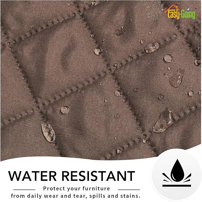 Easy-Going Oversized Recliner Cover Reversible Couch Cover Sofa Cover for Living Room Water Resistant Furniture Protector with Elastic Straps for Pets Dog (Oversized Recliner, Brown/Beige)