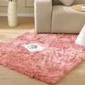 ORINOVA Pink Shag Faux Sheepskin Washable Fur Rug for Living Room Bedroom Furry Area Rug 4x6 Rectangle Rug Nursery Decor Girl