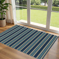 3x5 Striped Entry Rug - Small Washable Indoor Outdoor Mats for Front Door Non-Slip Porch Rug Navy Blue Coastal Throw Rugs for Bedroom Entryway Kitchen Office Welcome Layer Doormat Decor
