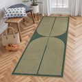 Lahome Enfys Modern Rainbow Easy Jute Entryway Runner Rug, Washable Carpet Runners for Hallway 6ft, Farmhouse Non Slip Stain Resistant Kitchen Mats for Floor Laundry Room Porch Bedroom, Dark Green