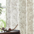 jinchan Linen Floral Curtains for Living Room 84 Inch Length Taupe Printed Flower French Country Curtain Farmhouse Cottage Core Toile Curtains Back Tab Light Filtering Window Drapes Set 2 Panels