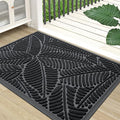 Colorxy Waterproof Doormat, Sturdy Natural Rubber Front Indoor Mat, Non Slip Low Profile Indoor Outdoor Door Mats, Stain and Fade Resistant Floor Mat, Easy Clean Patio Entrance Mat, 71''x23'', Black