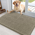 OLANLY Dog Door Mat for Muddy Paws 35x24, Absorbs Moisture and Dirt, Absorbent Non-Slip Washable Doormat, Quick Dry Chenille Mud Mat, Entry Indoor Entryway Carpet for Inside Floor, Warm Taupe
