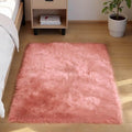 Goolela Pink Fluffy Fuzzy Rug for Girls Bedroom 3x5 Faux Fur Rug Furry Shag Bedside Carpet for Play Room Dorm Soft Plush Rectangle