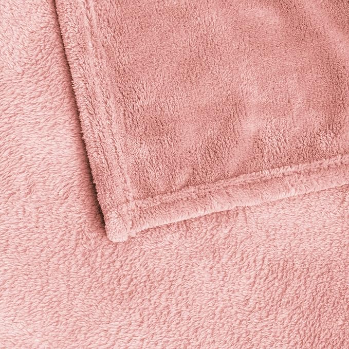 BEDELITE Fleece Blanket King Size Blankets for Bed, Luxury Plush Cozy Fuzzy Blanket 108x90 inches, Super Soft Warm Lightweight Throw Blanket All Seasons Suitable, Pink