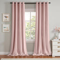 MIULEE Velvet Curtains Baby Pink Elegant Grommet Thermal Insulated Soundproof Room Darkening Curtains/Drapes for Classical Living Room Bedroom Decor 52 x 96 Inch Set of 2