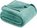 Exclusivo Mezcla Fleece Blanket Twin Size for Bed, Super Soft and Warm, All Season, Cozy, Plush, Lightweight, 90x66 Inches, Celadon