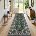 HEBE Washable Hallway Runner Rug 2'x 8' Non Slip Kitchen Rugs Runner,Low Pile Entryway Rug Laundry Room Mat Floral Carpet Runners for Hallways, Kitchen,Bathroom,Laundry,Bedside Rug