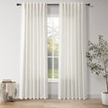 Nanspring Natural Linen Curtains 80 Inch Length for Living Room Country Light Filtering Semi Sheer Curtains Farmhouse Decor Curtain for Bedroom Back Tab and Rod Pocket 52x80, 2 Panels