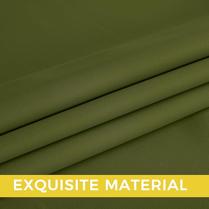 NICETOWN Room Darkening Draperies Curtains Panels, 2 Panels Olive Green W52 x L84