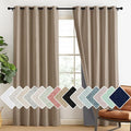 NICETOWN Burlap Vintage Open Linen Weave Flax Thermal Curtains, 100% Blackout Curtains 90" Long for Dining Room, Soundproof Window Treatment Drapes for Home Office, 62" Wide Per Panel, Set of 2