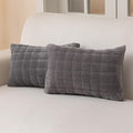 Velvet Throw Pillow Covers(Pack of Two, Dark Grey) 12×20 Inch Decorative Pillows Cover Neutral Soft Chenille Couch Pillows with Zipper Aesthetic for Living Room and Bedroom