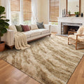 8x10 Ft Extra Large Shag Rugs for Living Room, Ultra Soft Fluffy Furry Area Rugs for Bedroom Indoor Floor, Aesthetic Carpet for Kids Home Decor (Khaki)