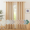 NICETOWN Semi Sheer Linen Burlap Curtains for Windows 96 inch Length 2 Panels, Grommet Semi Sheer Balance Privacy Added with Light Filtering Vertical Drapes for Bedroom/Living Room, W55 x L96