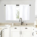 NICETOWN RV Curtains for Camper Windows, White Curtains for Kitchen Window, Home Decoration Light Filtering Drapes for Small Window (29" Wide by 20" Long, 1 Pair)