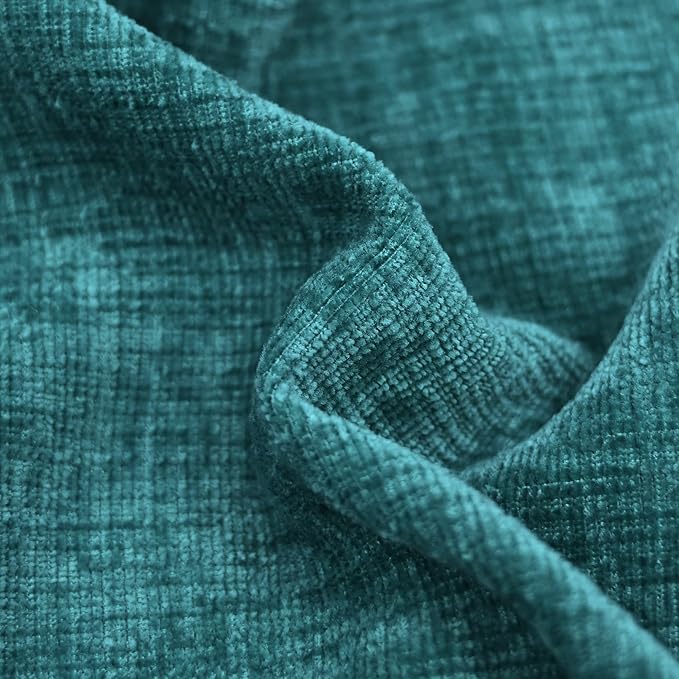 CaliTime Throw Pillow Covers Decorative 24 X 24 Inches Pack of 2 Cozy Chenille Cushion Cases for Couch Sofa Bed Living Room Home Teal