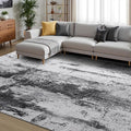 Toneed Abstract Area Rug 5x7 Modern Washable Rug Soft Non Slip Rug Low Pile for Bedroom Living Room Dining Room Slate Grey