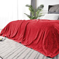 BEDELITE Fleece Blanket King Size – 3D Ribbed Jacquard Soft and Warm Decorative Fuzzy Blankets – Cozy, Fluffy, Plush Lightweight Throw Blankets for Couch, Bed, Sofa(Red, 108x90 inches)