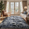 5x7 Ft Large Shag Rugs for Bedroom Living Room, Tie Dyed Ultra Soft Fluffy Furry Area Rug for Indoor Floor, Aesthetic Carpet for Home Decor (Blue)