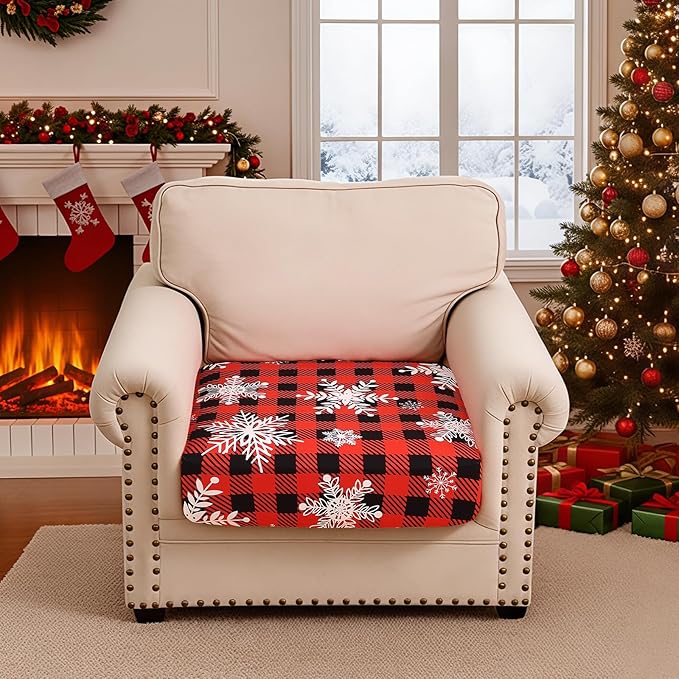Smiry Printed Couch Cushion Covers, Stretch Soft Couch Covers for Sofa, Washable Non-Slip Sofa Slipcover Furniture Protector for Indoor and Outdoor (1 Pack, Burgundy)