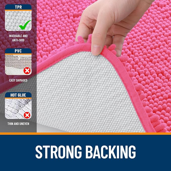 OLANLY Bathroom Rugs 40x32, Extra Soft Absorbent Chenille Bath Rugs, Rubber - Image 6