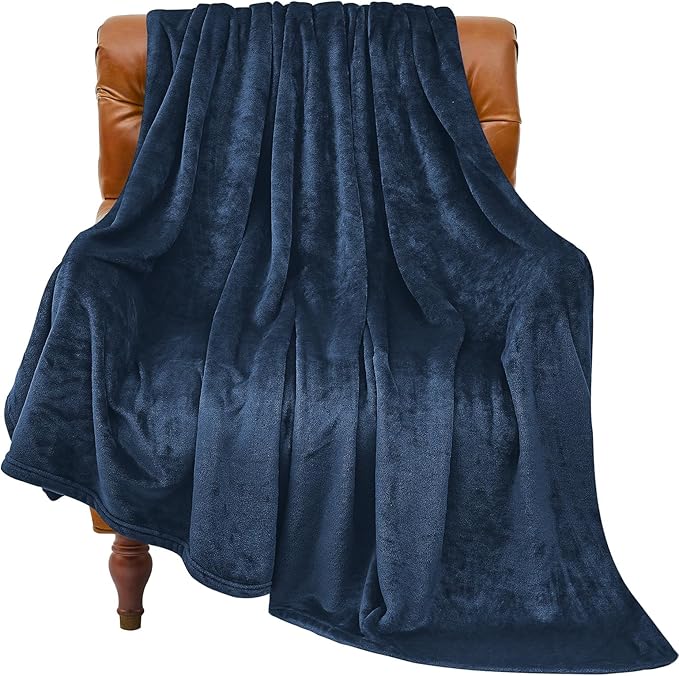 BEDELITE Fleece Blanket Full Size Navy for Couch & Bed, Luxury Plush Cozy Fuzzy Blanket 84" x 90", Super Soft Warm Lightweight Throw Blanket for Travel Camping
