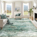 8x10 Area Rugs for Living Room, Washable Modern Abstract Large Area Rug Neutral Soft Non Slip Kids Rug Stain Resistant Indoor Carpet for Bedroom Nursery Dining Room Playroom(Green, 8'x10')