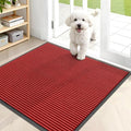 OLANLY Front Door Mat Indoor Outdoor Entrance, Waterproof Heavy Duty Doormat, Fade Resistant, Low Profile, Easy Clean Patio Porch Welcome Floor Mats for Entry, 35x30, Red