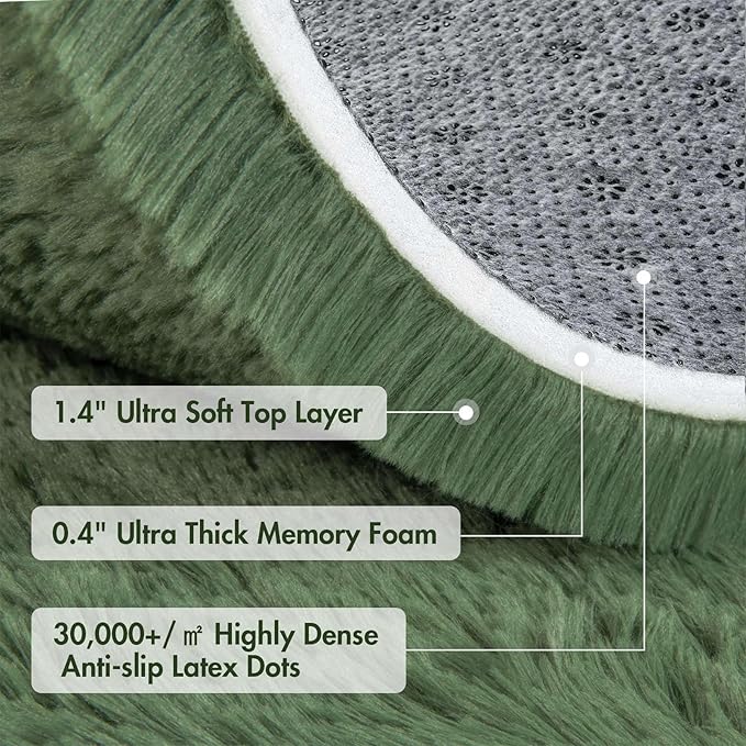6x9 Ft Large Green Area Rug for Bedroom Living Room, Ultra Soft Fluffy Furry Rugs for Classroom Indoor Floor, Aesthetic Carpet for Kids Home Decor