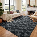 6x9 Ft Large Shag Rugs for Bedroom Living Room for Men Boys, Tie Dyed Ultra Soft Fluffy Furry Area Rug for Indoor Floor, Aesthetic Carpet for Home Decor (Black Grey)