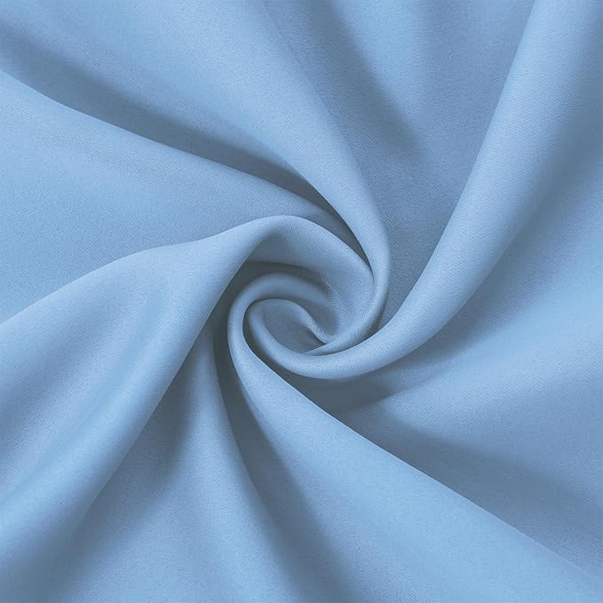 LEMOMO Sky Blue Blackout Curtains 66 x 63 Inch Length/Set of 2 Curtain Panels/Thermal Insulated Room Darkening Blackout Curtains for Bedroom